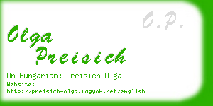 olga preisich business card